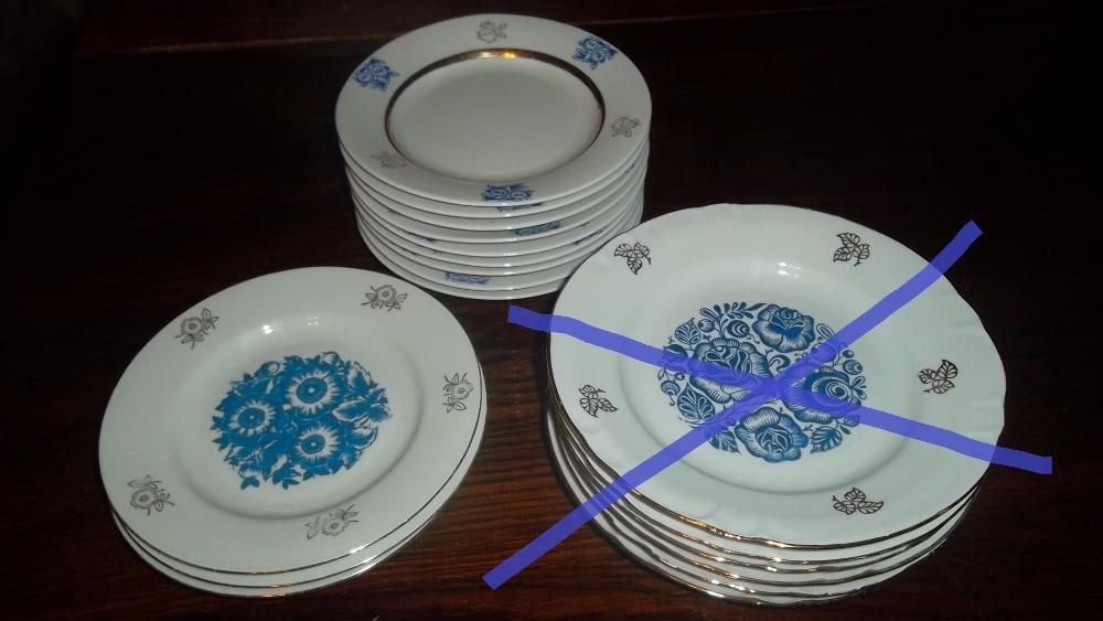 Новые тарелки с голубыми цветами