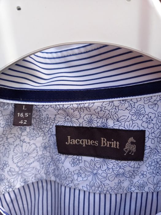 Elegancka biała koszula w paski | L (42) | Jacques Britt