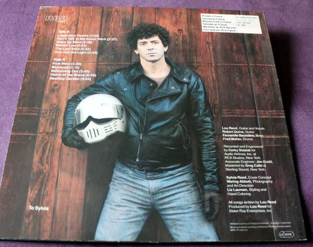 Lou Reed LP Legendary Hearts 1982