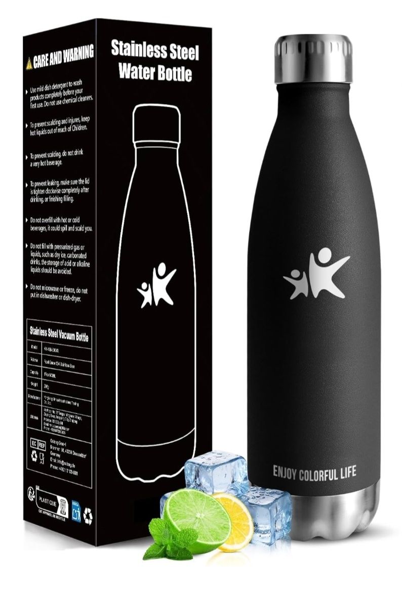 KollyKolla Butelka na wodę ze stali nierdzewnej izolowana 500 ml