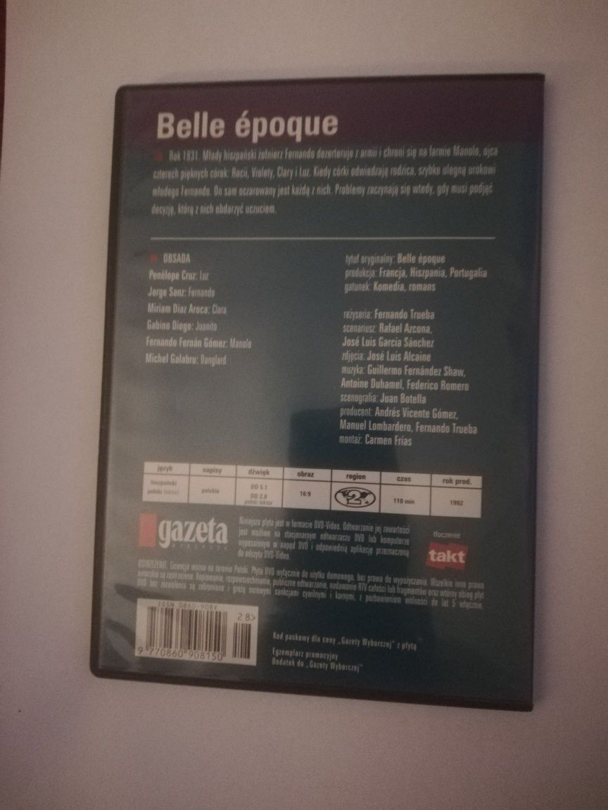 Płyta DVD film Belle epoque 1992 Trueba Penelope Cruz Sanz lektor