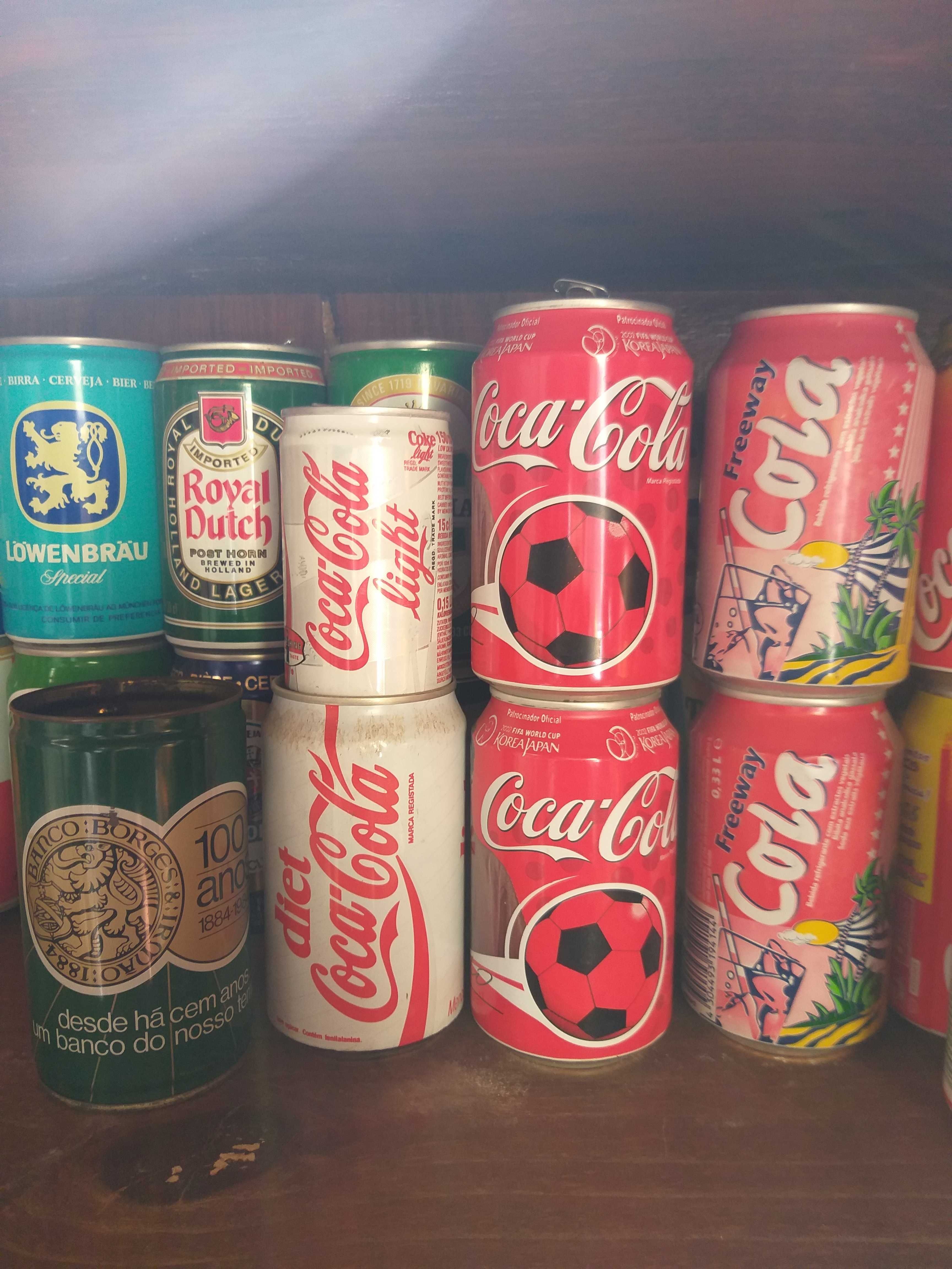 cerveja coca-cola e sumol latas