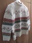 Sweter ciepły styl norweski Handmade