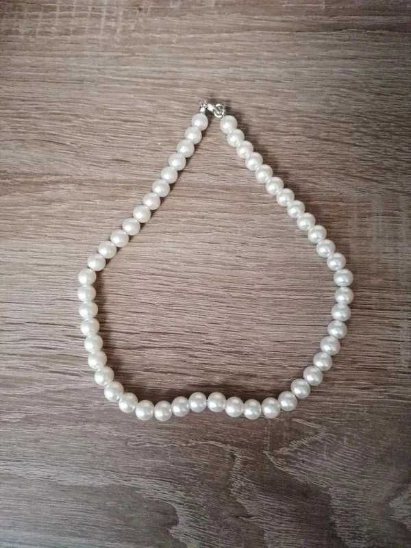 naszyjnik z pereł Perły vintage  aesthetic 80s 90s perełki biały białe