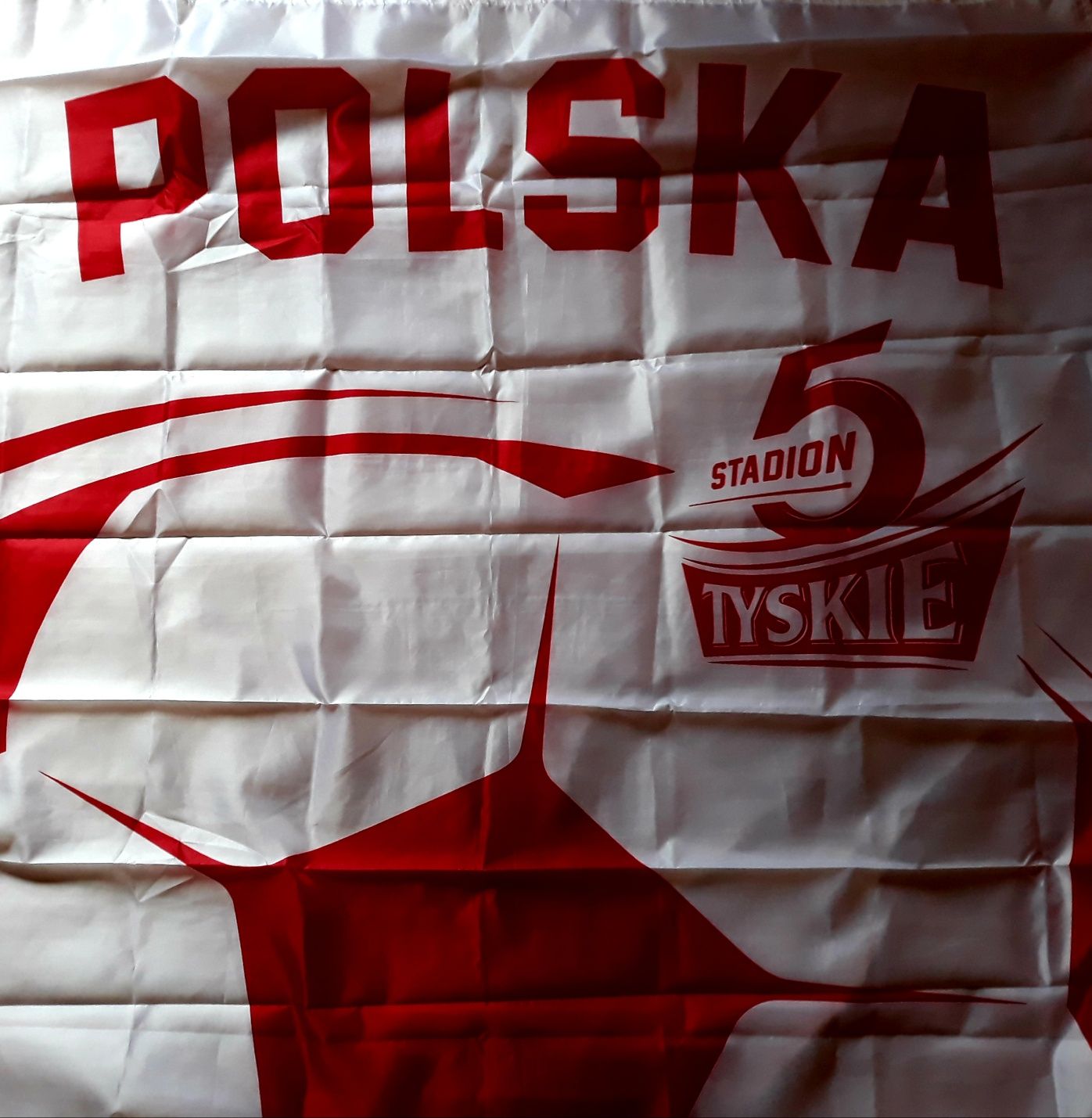 Flaga POLSKA, Tyskie 5Ty stadion, dla kolekcjonera.