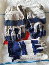 Rękawiczki robocze nowe, Rękawiczki z PRL-u, 3 pary, rękawiczki