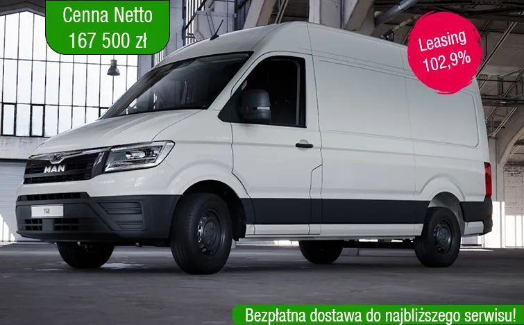 MAN TGE 3.180 4X2F SB  MAN Polska oferuje pojazdy dostawcze Next Level dostępne od ręki!
