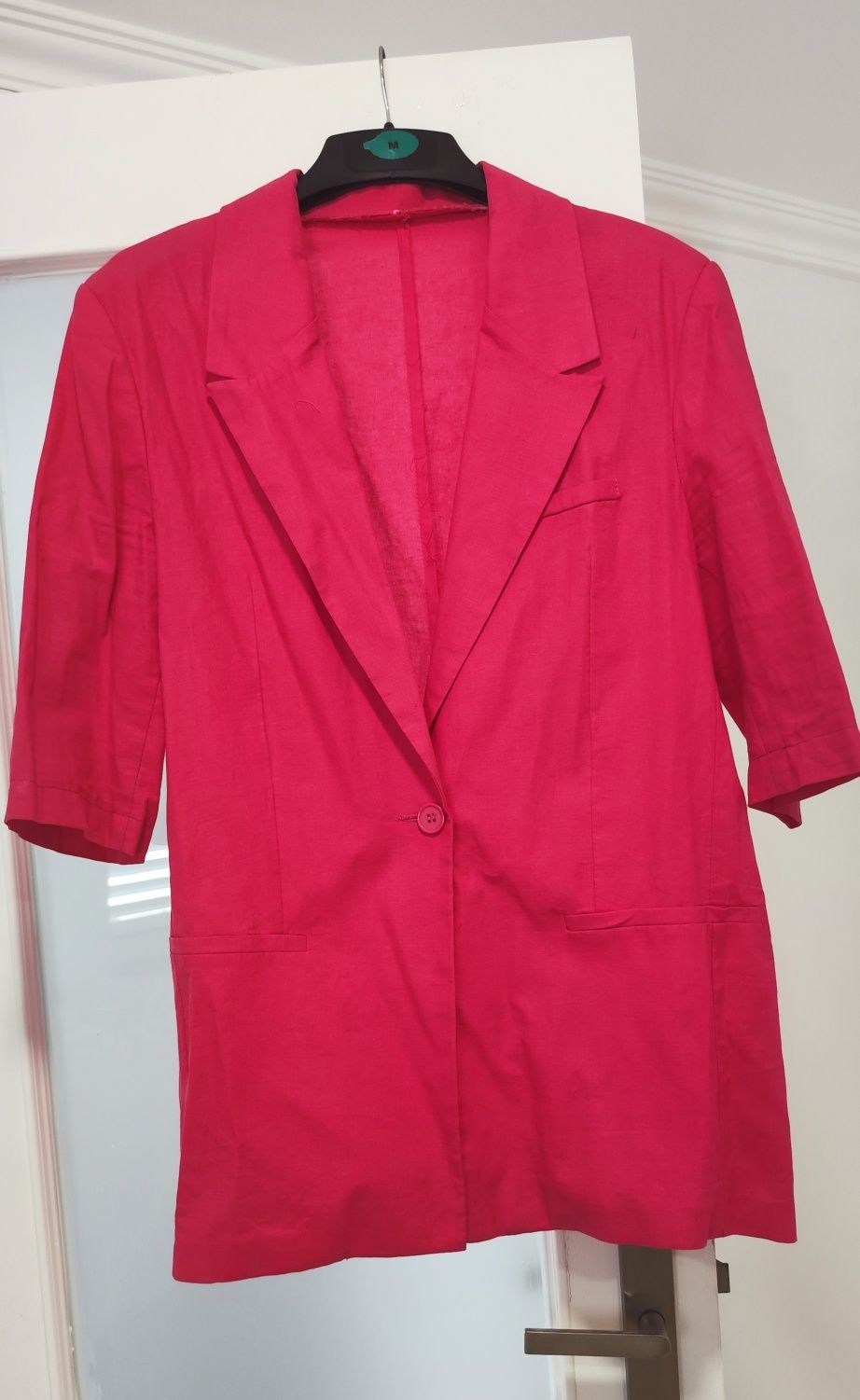 Blazer linho rosa fucsia