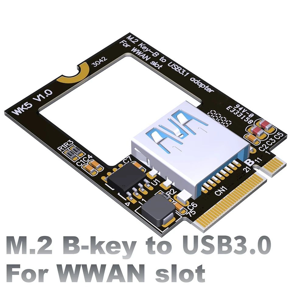 Адаптер USB3.0 M.2 B-Key в слот  WWAN