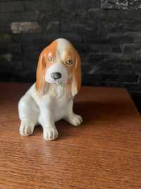 Pies Spaniel porcelanowa figurka sygnowana