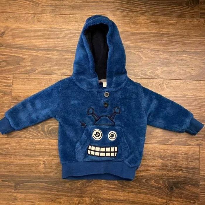 Granatowa bluza polarowa z kapturem