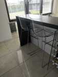 Zestaw Hokery 80cm transparentny chrom Zebra Anitshock wysoki 2 sztuki