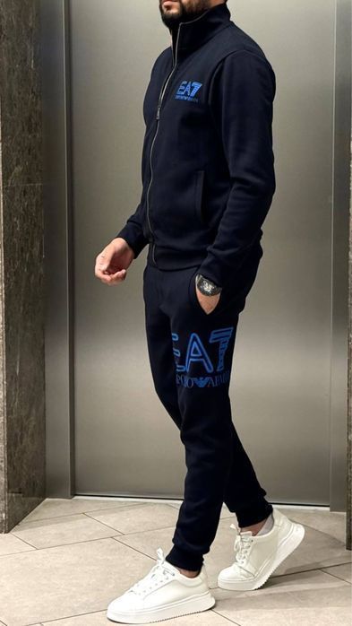 РАСПРОДАЖА! Emporio Armani мужской спортивный костюм  штаны зип -худ