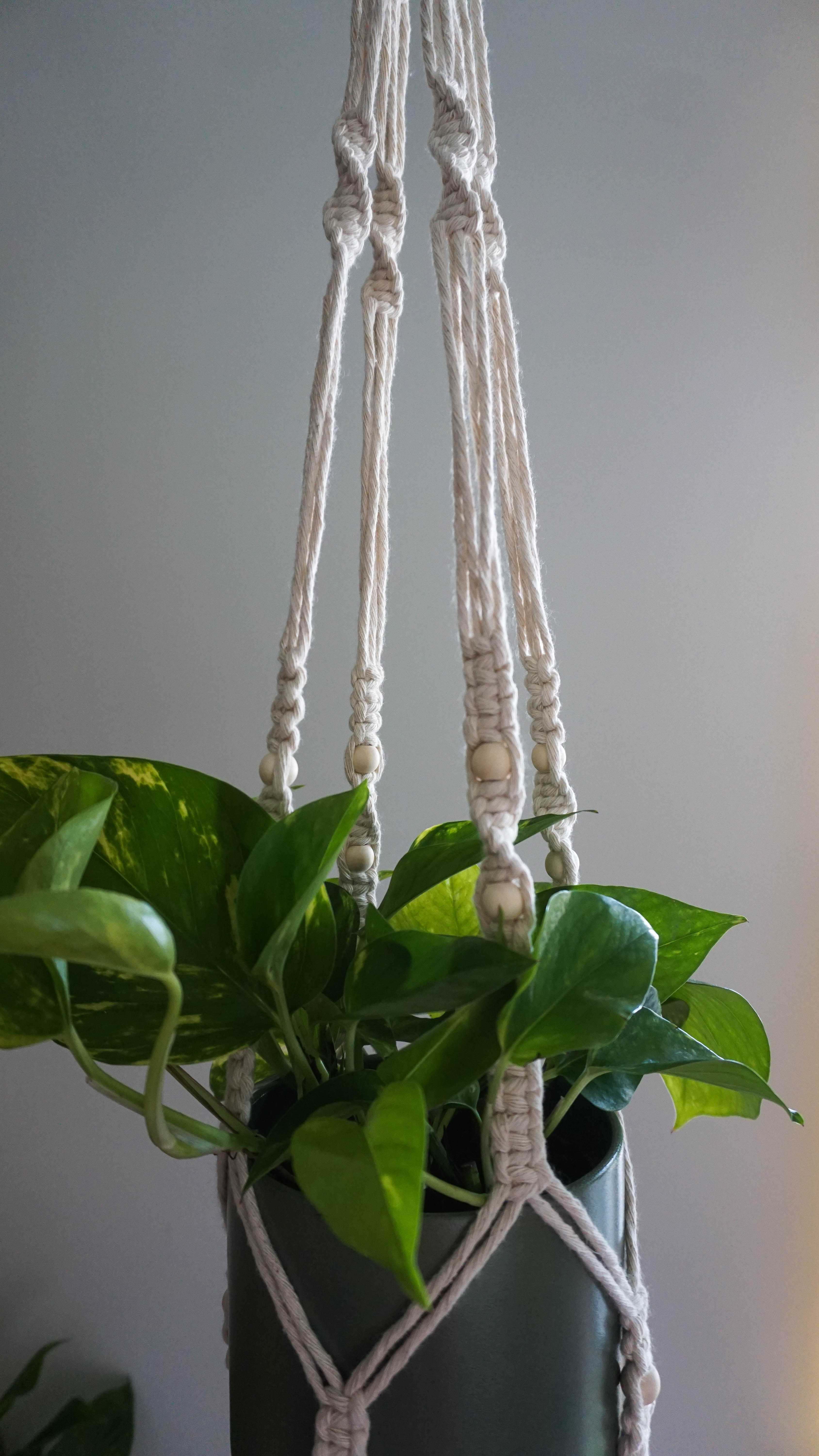 Suporte para vasos/plantas em macrame