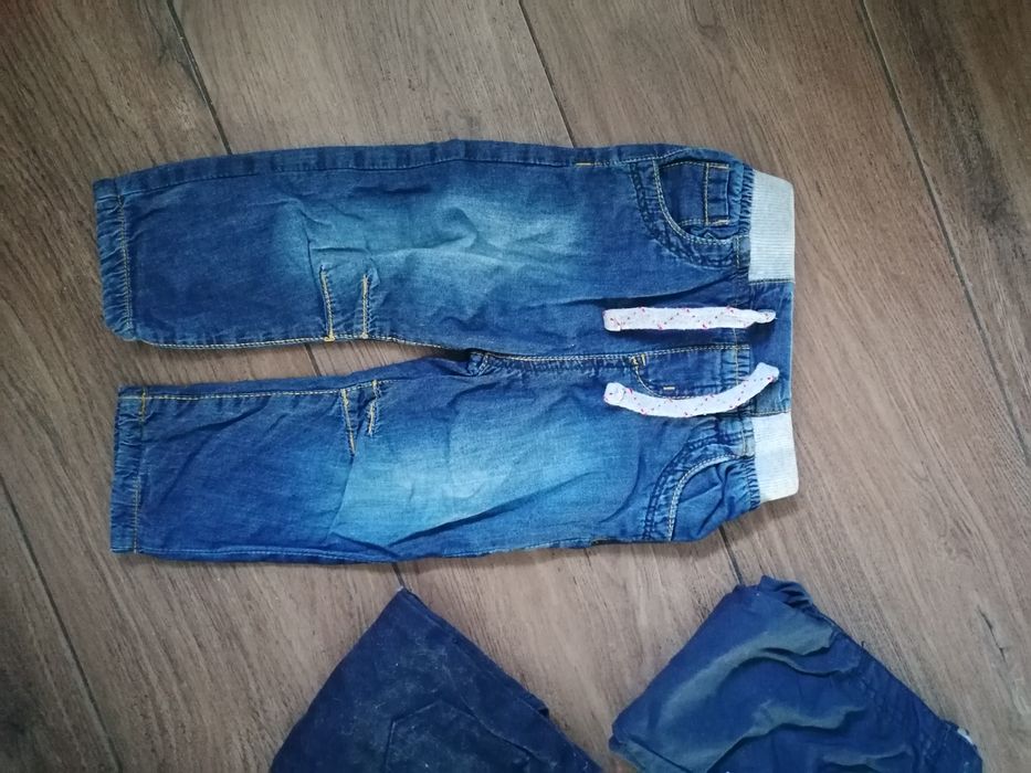 Spodnie 68 wiek 3-6 miesięcy jeans grantowe 4 sztuki paczka 1