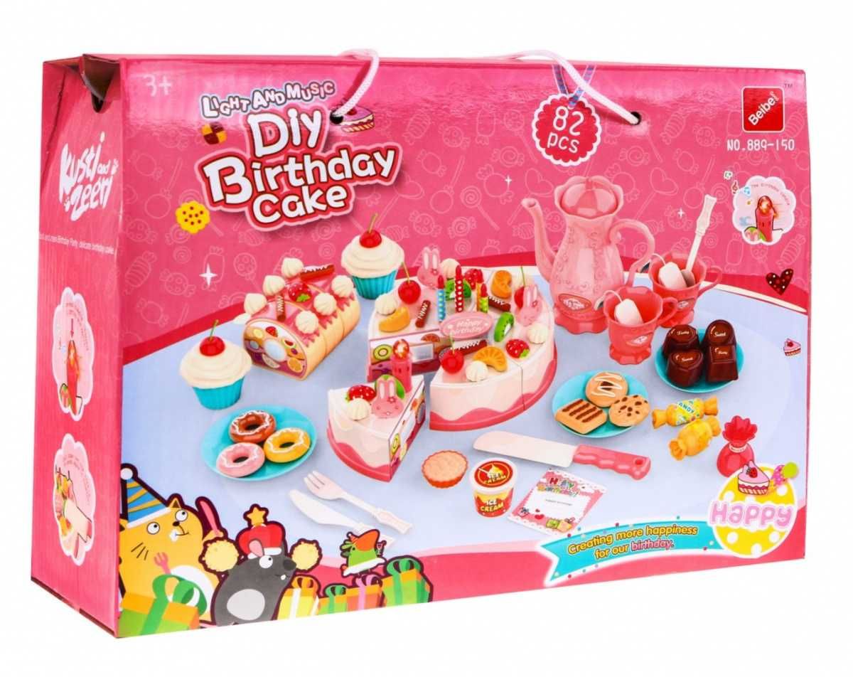 Zestaw Przyjęcie Urodzinowe dla dzieci 3+ Zabawkowy tort i Akcesoria