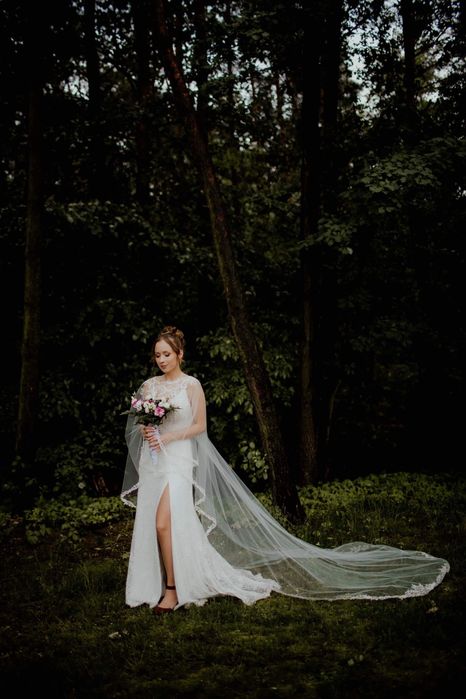 Welon ślubny, peleryna na ramiona