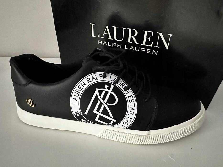 Lauren Ralph Lauren czarne skórzane sneakersy damskie buty 37 jak nowe