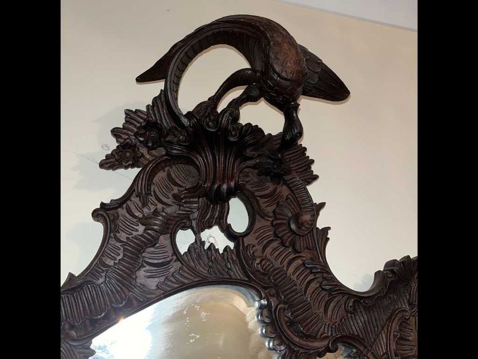 Espelho em madeira escura antigo/vintage