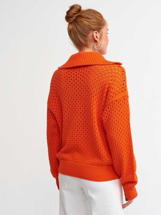 Свитер на молнии оранжевый Dilvin (Турция) One Size новый Акрил 100%