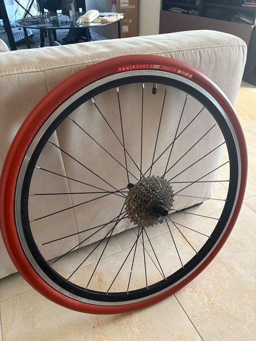 Pneu Van Ryzel para rolo treino com cassete Shimano e jante - 26"