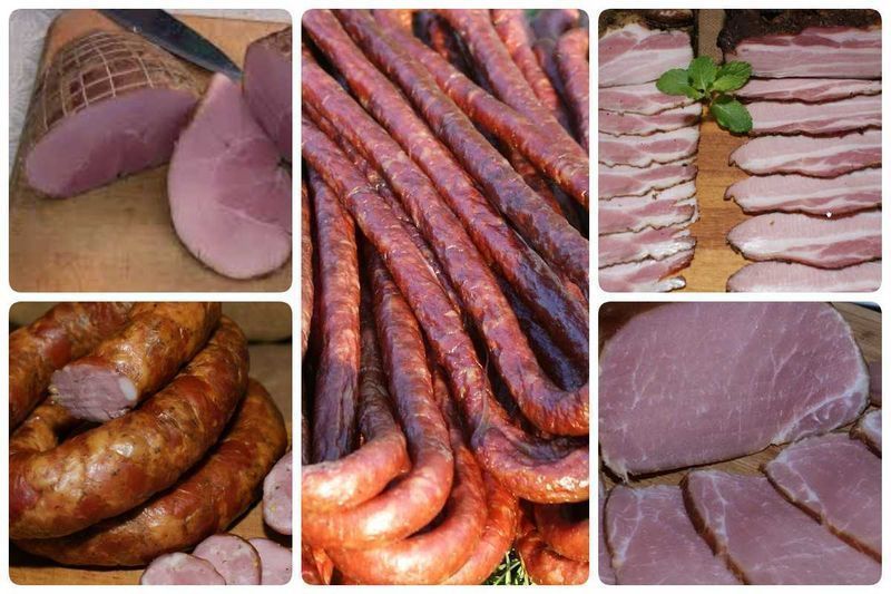 Swojskie wyroby ze świniobicia Kiełbasa szynka