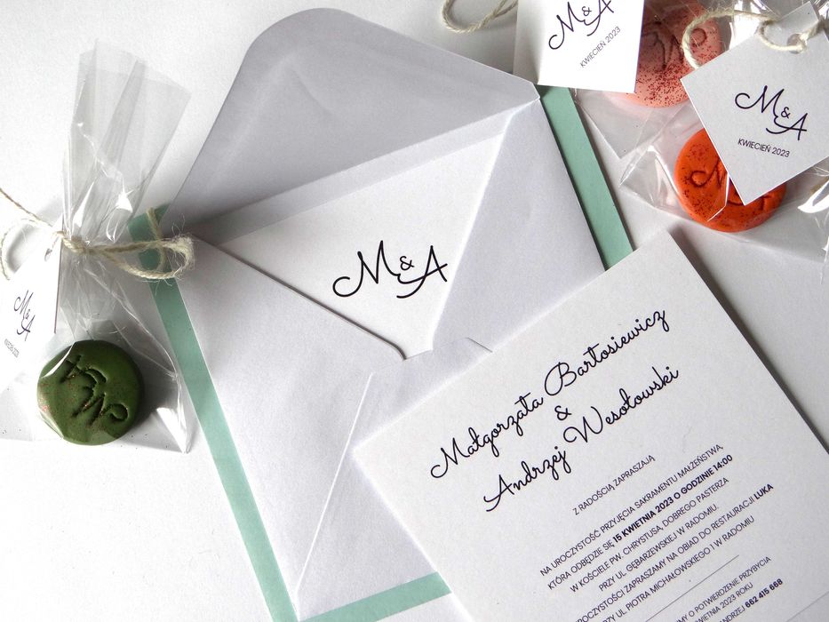 Zaproszenia ślubne + koperta (personalizowane)
