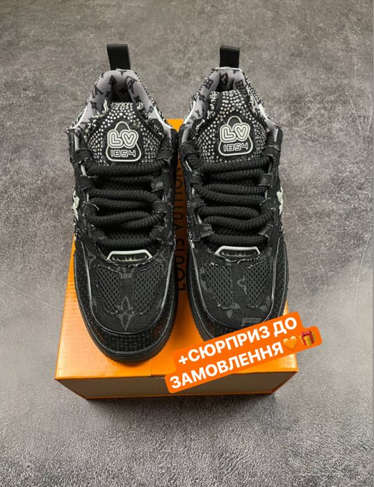 ТОПОВА ЯКІСТЬ‼️Кросівки Louis Vuitton x Swarovski Skate Sneaker Black.