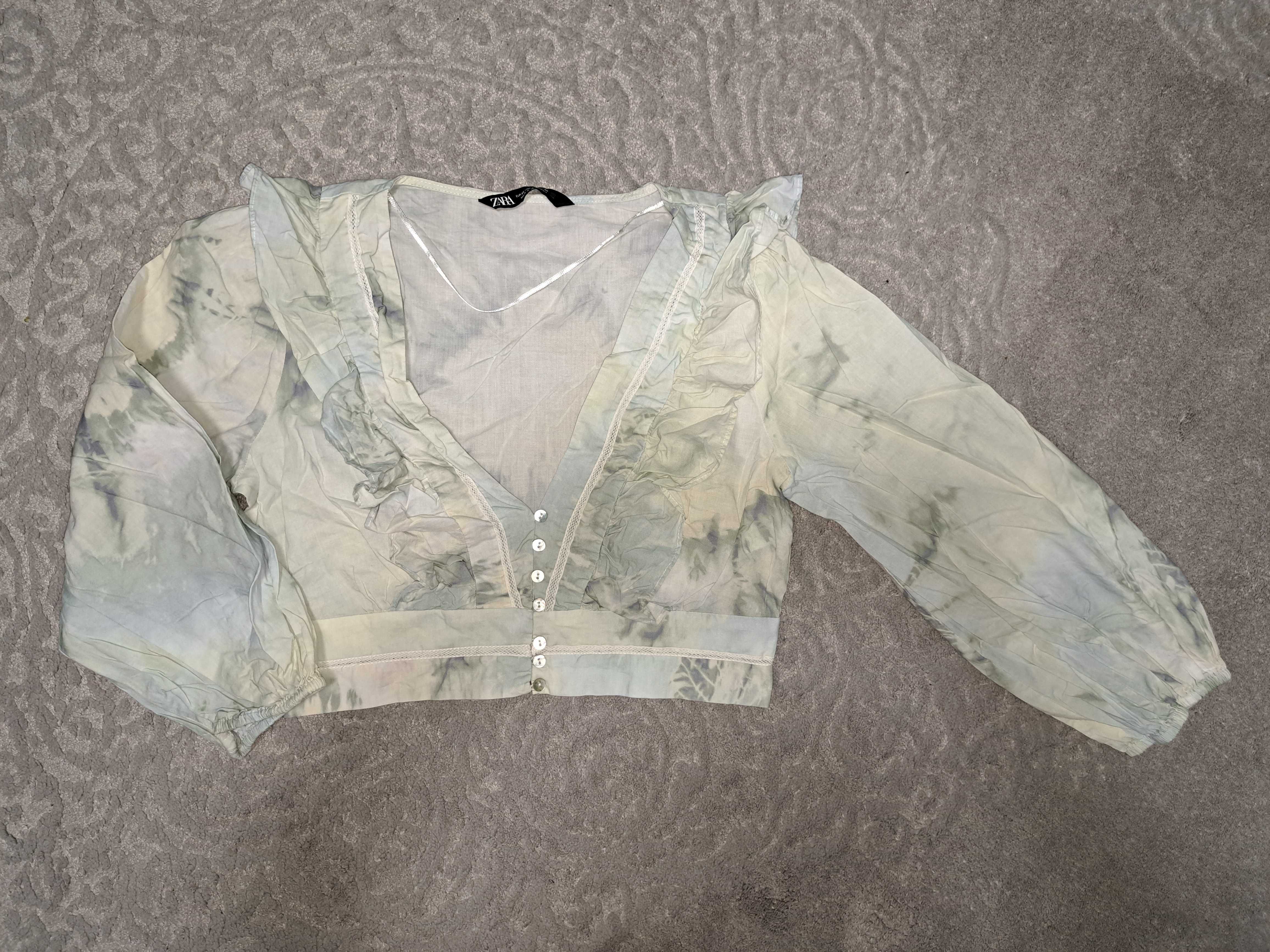 Укороченная блузка с рюшами Zara Tie Dye