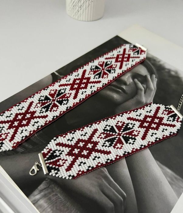 Чокер з бахромою Набір з бісеру гердан чокер браслет з чеського бісе