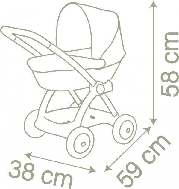 Коляска Smoby Baby Nurse Модерн Люлька з кошиком Рожева пудра 254118