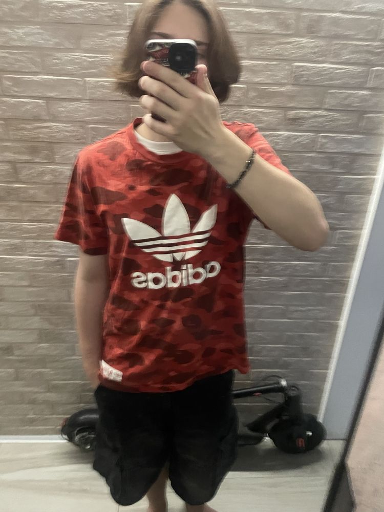 BAPE x Adidas adicolor Red