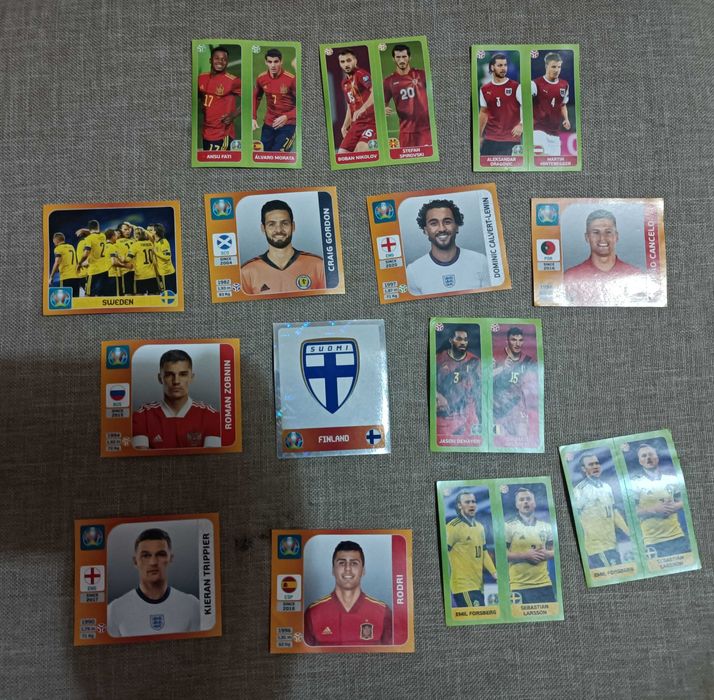Cromos brilhantes e paralelos do Euro 2024 & Mundial 2022 & Euro 2020