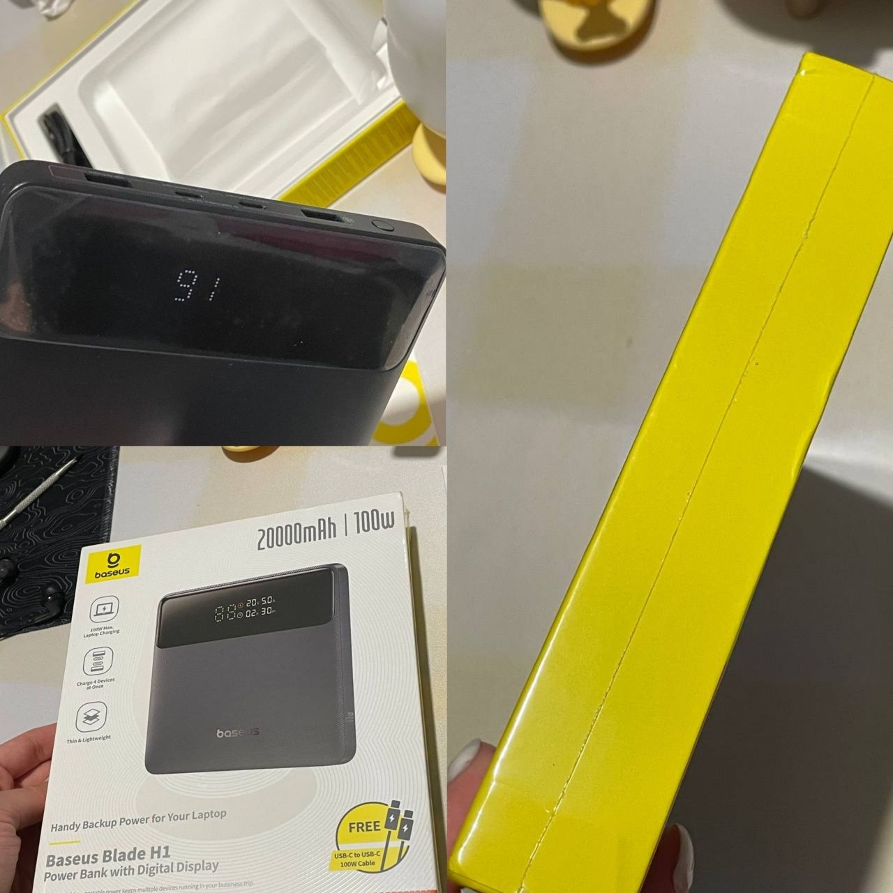 Павербанк Baseus 20000 mAh 100W для ноутбука та телефону
