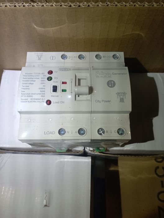 Автоматичний АВР Tomzn 63A 4р, перемикач резерву, AVR