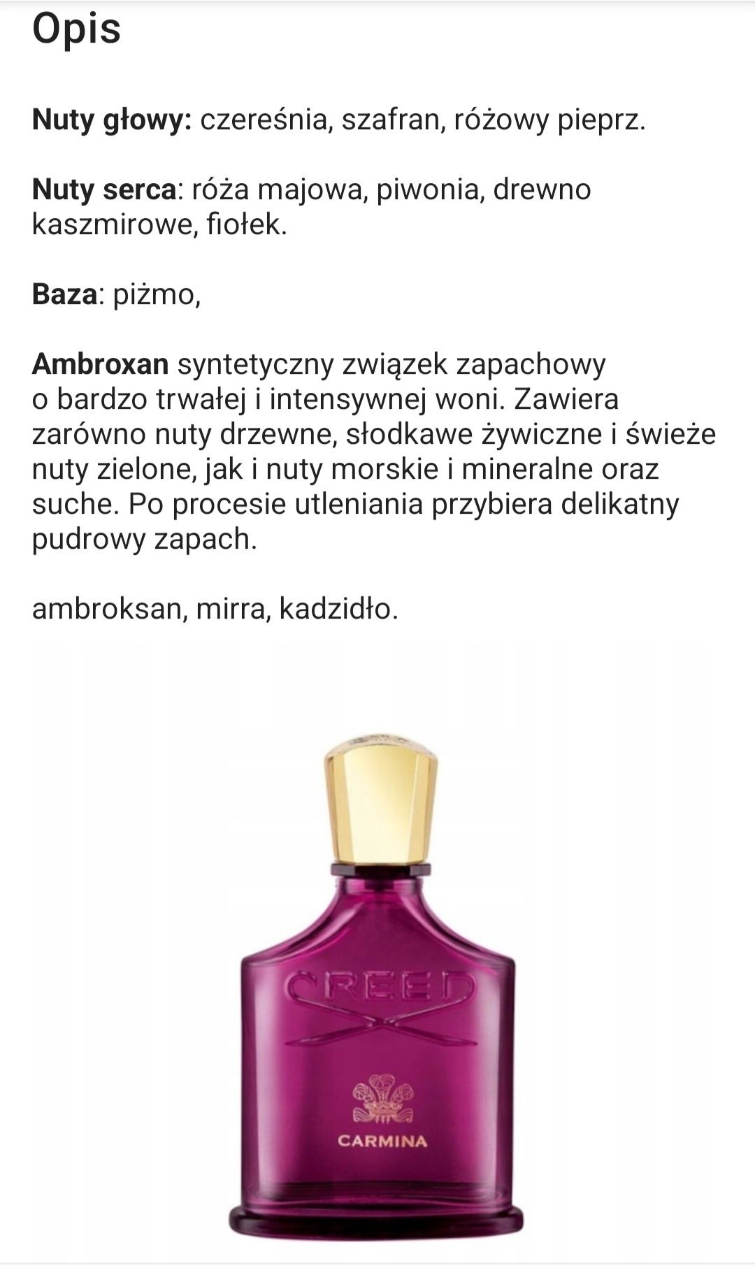 Cred Carmina,woda perfumowana 75 ml.