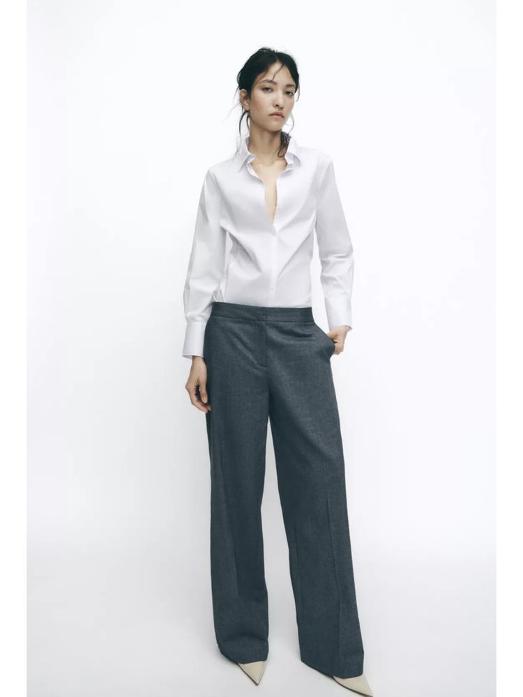 Біла сорочка Zara S приталена сорочка Zara S біла