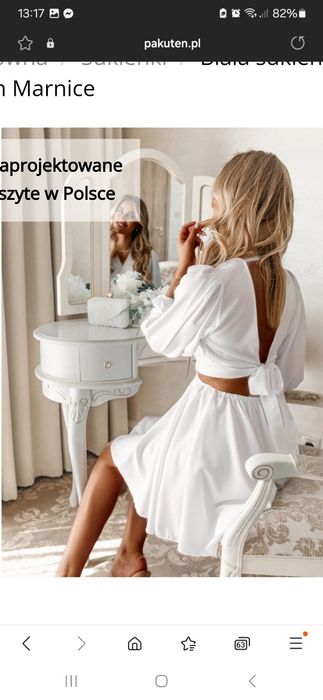 Sukienka biała Pakuten S/M