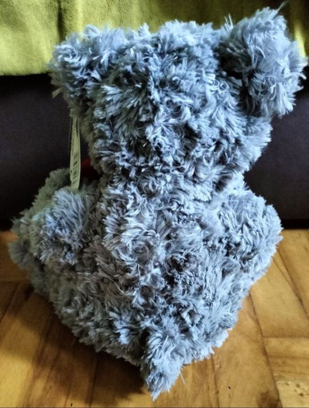 Miś, pluszak, maskotka z czerwonym sercem, szara, 25 cm TWJ