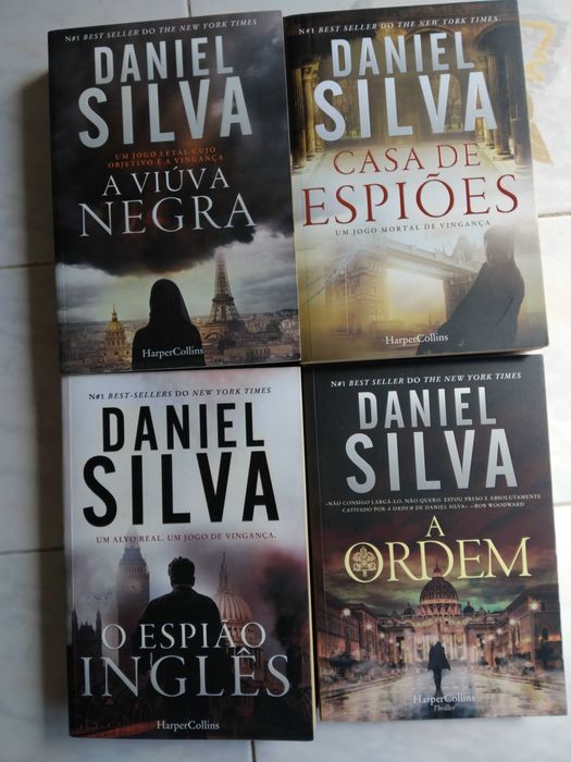 4 LIVROS DE ESPIONAGEM DE AUTOR DANIEL SILVA-Nº 1 DO NEW YORK TIMES