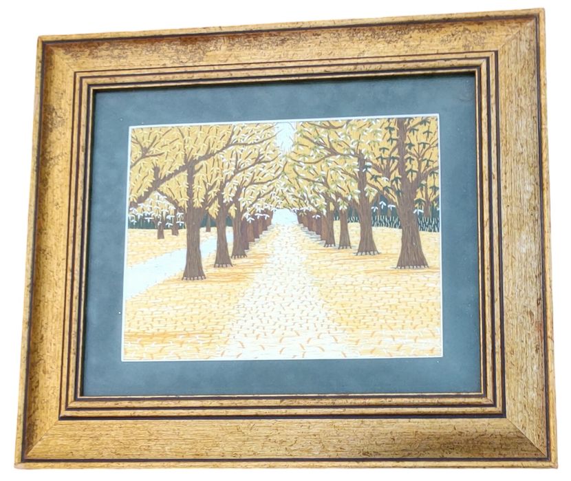 Quadro C/ Moldura Dourada em Madeira