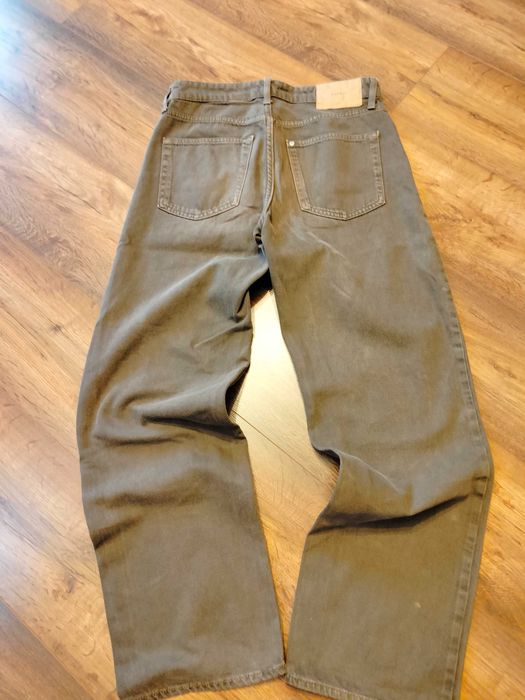 Spodnie baggy jeans 36 S brązowy szerokie nogawki
