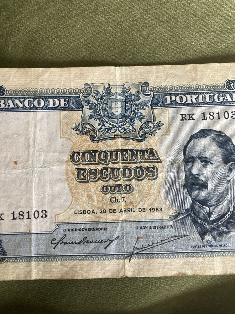 Nota 50 escudos e 20 escudos