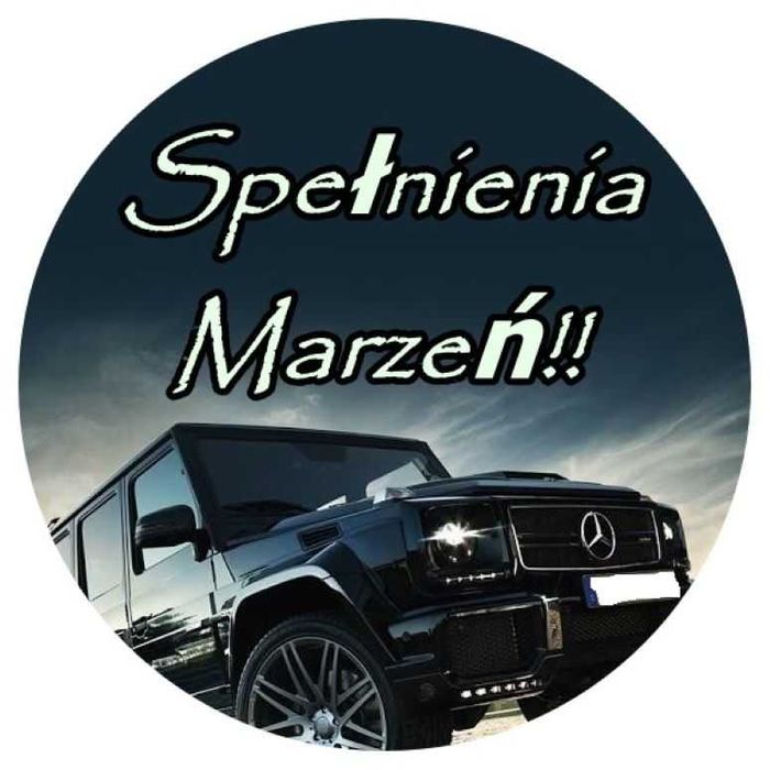 Opłatek na tort Urodziny Mercedes G-Klasa Samochód Auto Tekst Gratis