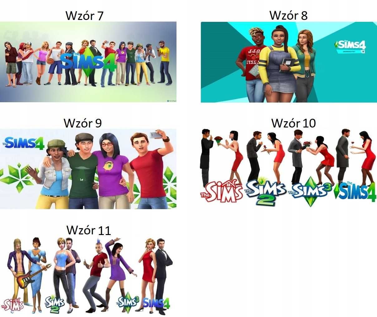 Kubek z nadrukiem SIMS, różne wzory