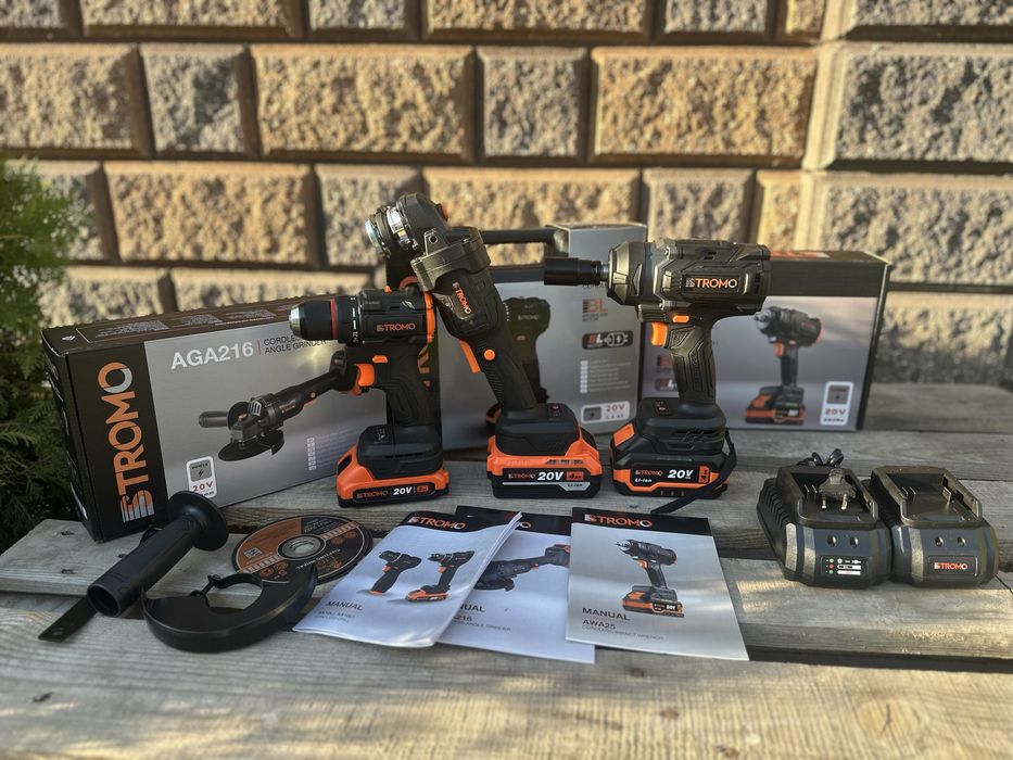 Акумуляторний набір Stromo 3в1 болгарка гайковерт шуруповерт