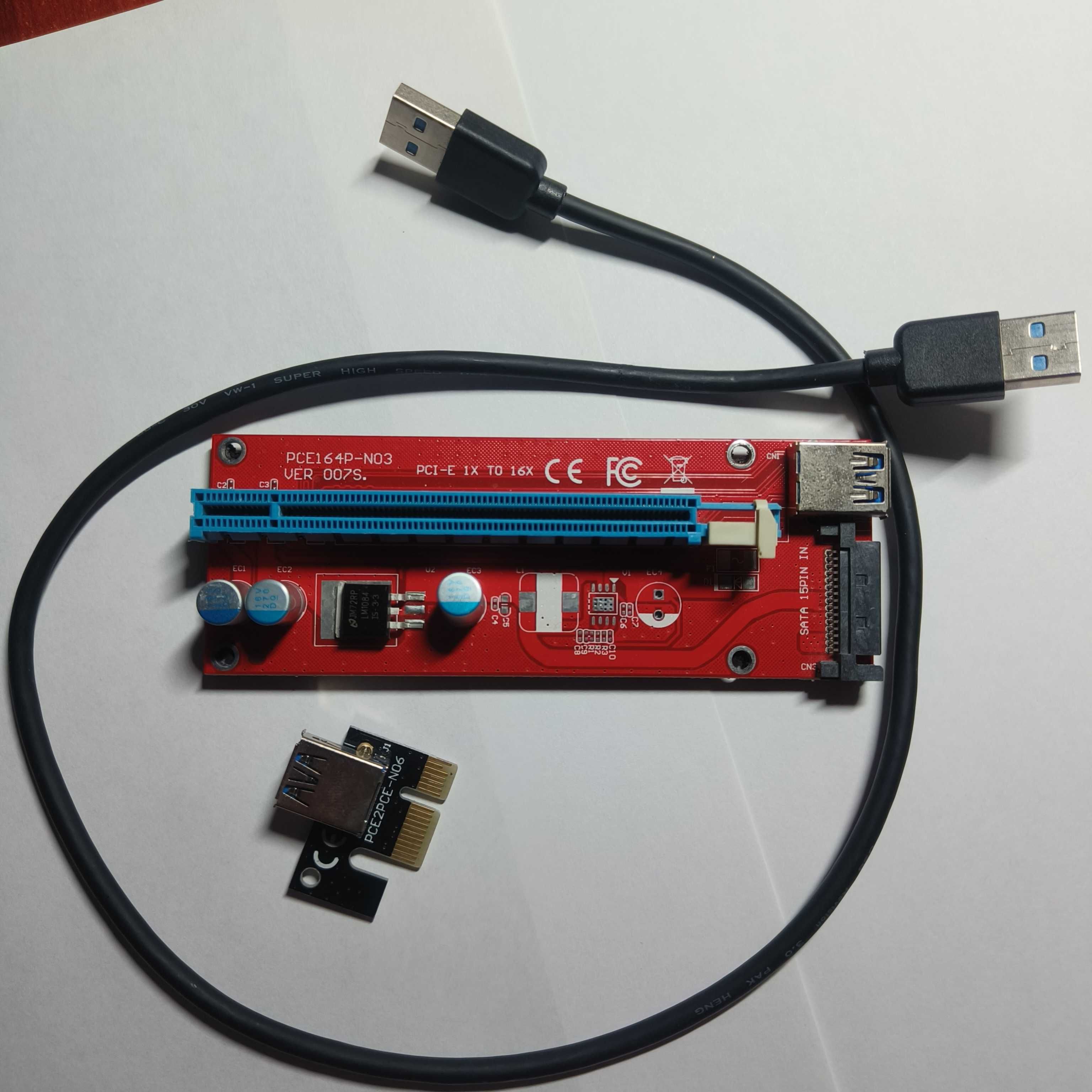Райзер (адаптер) TISHRIC PCI-E 1X to 16X Riser Card VER007S