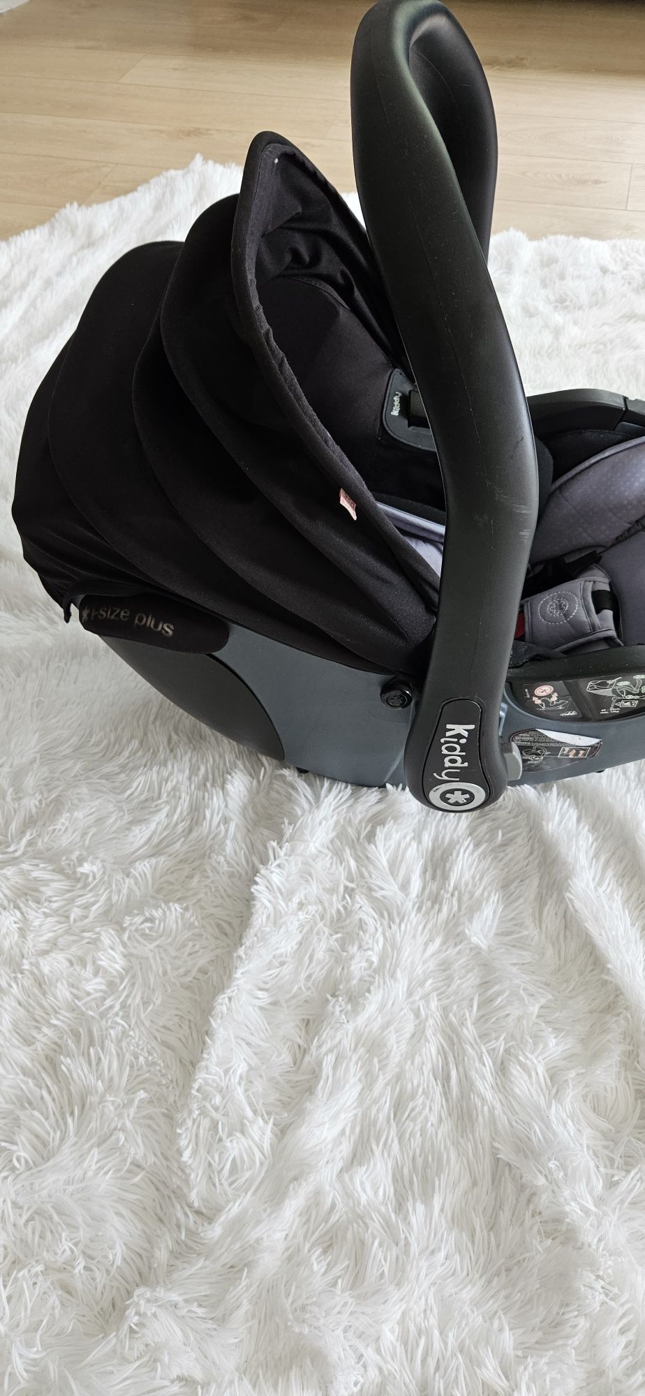 Fotelik kiddy evoluna i size, isofix, wkładka niemowlęca, adaptery