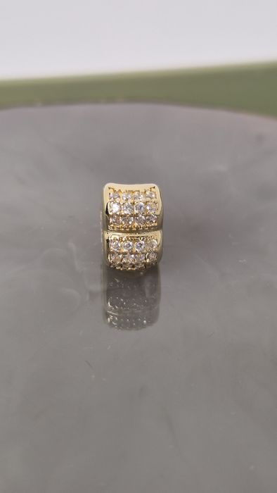 Nowy złoty charms do bransoletki typu Pandora serce drzewko cyrkonie