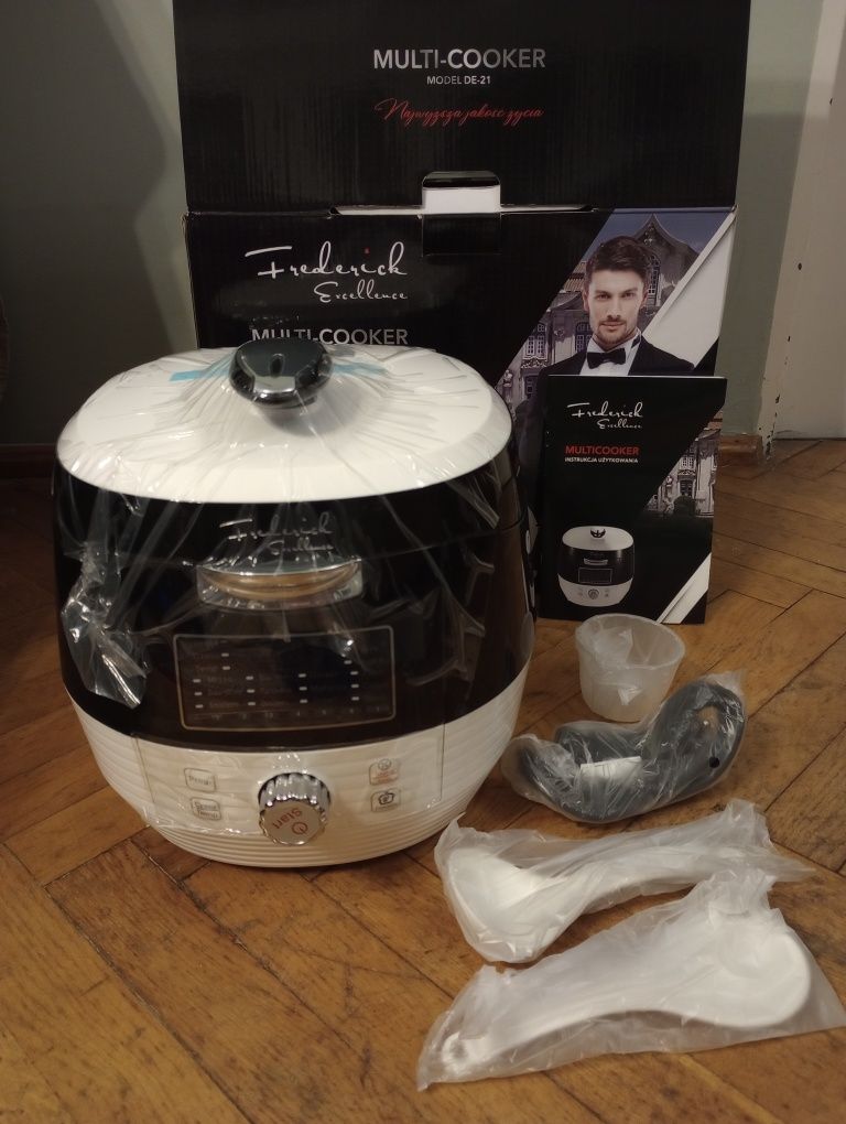 Nowy multicooker frederick exlellence do gotowania z książką kucharską